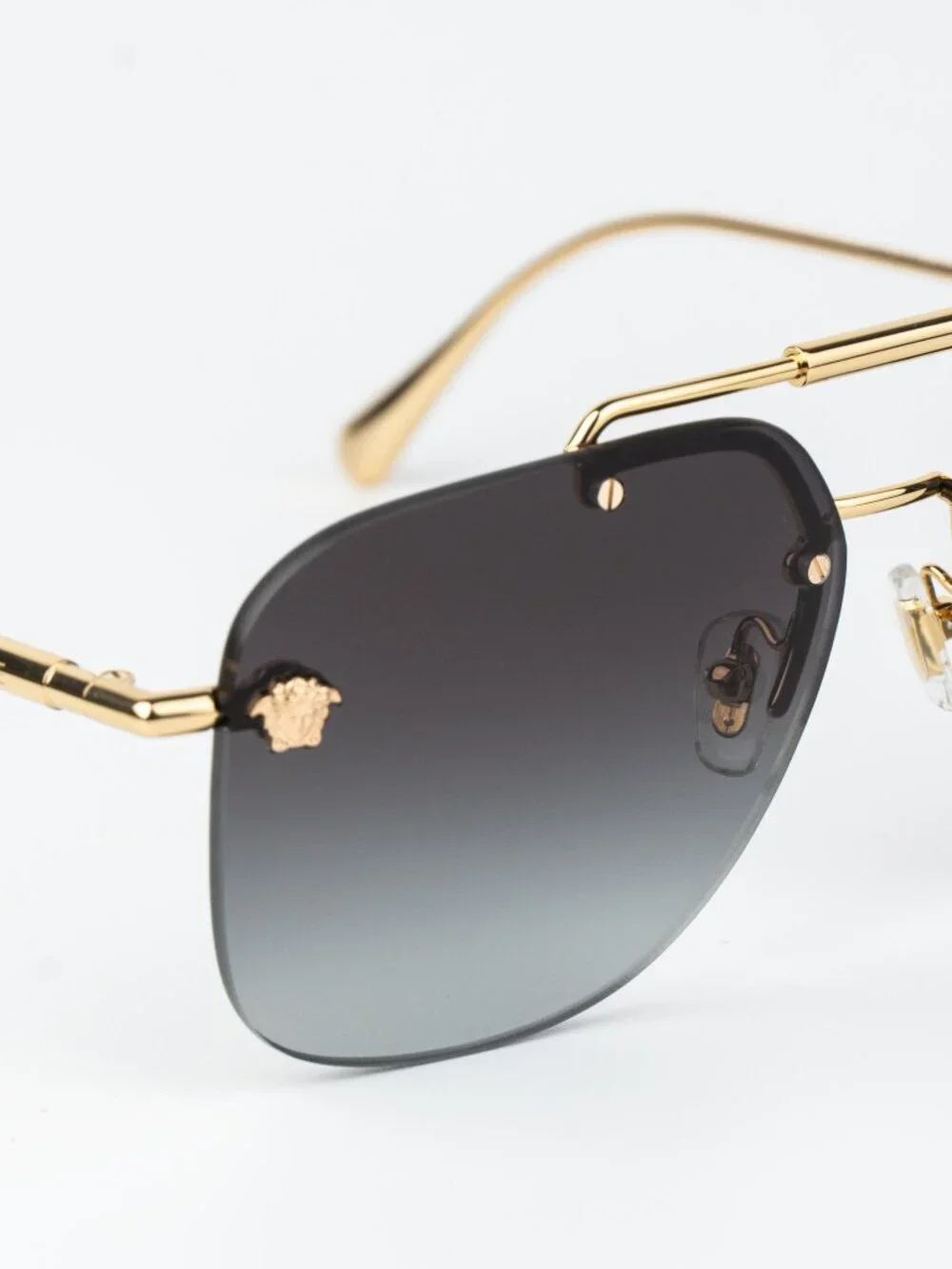Versace Men Sunglasses Gold Grey Gradient Pilot VE2296 100284 NEW AUTHENTIC